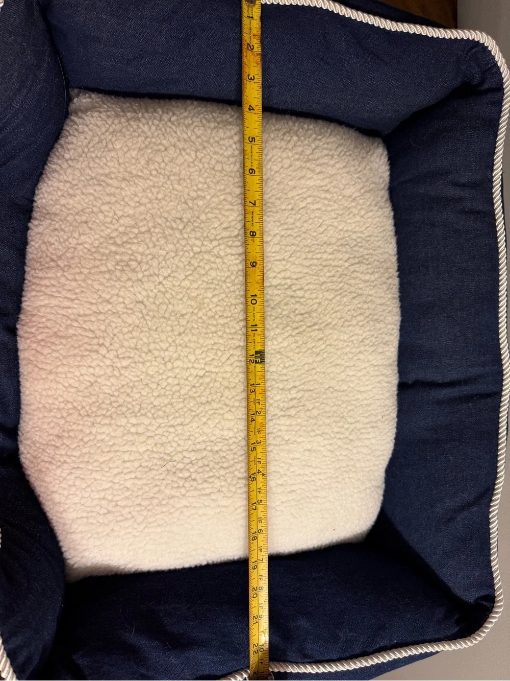 Wrangler Blue Denim Pet Lounger with Cream Sherpa